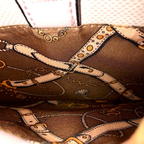 🎉2xHP🎉 VEGAN LEATHER Satchel Snake Skin Center Zip Handbag Pink + Gold Hardware - Picture 10 of 16